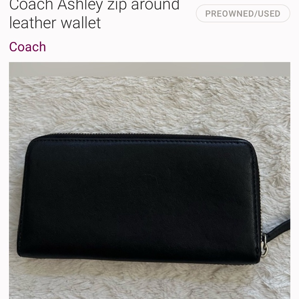 Coach Black Leather Ashley Wallet - Picture 4 of 6